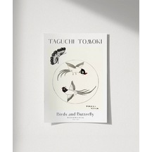 Çerçevesiz Poster Taguchi Tomoki Kuşlar Ve Kelebek
