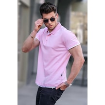 Pembe Basic Polo Yaka Tişört 5885-Pembe
