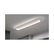 Eskitme Gold 80x16cm Oval Avize 6500k Soğuk Beyaz Led Lambası