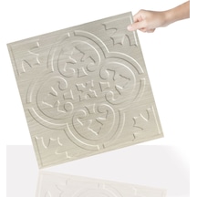 3 Boyutlu Duvar Paneli Kabartmalı Solo Desen Pvc 41x41 Cm/ 6 Adet /1 M² Beyaz Huş