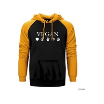Vegan Sarı Renk Reglan Kol Sweatshirt / Hoodie