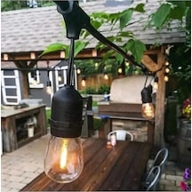 5 Duylu Eklenebilir Bahçe Aydınlatma Zinciri 5 Metre E27 Duy Sarmaşık Işık Ip64 Dış Mekan Aydınlatma Bahçe, Balkon, Teras, Cafe Dekoratif Aydınlatma Ampul Dahil Değildir 4 Işık
