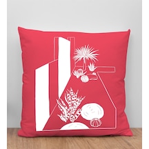 Bk Gift Modern Art Tasarımlı Kırmızı Kırlent Yastık, Arkadaşa Hediye, Ev Dekorasyonu, Ev Hediyesi-6