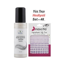Vücut Losyonu Beyaz Simli 125 Ml & Yüz Taşı Hediyeli-48