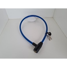 Bisiklet Kilidi - Anahtarlı Çelik Halatlı Kilit 12x80 Kilit Mavi