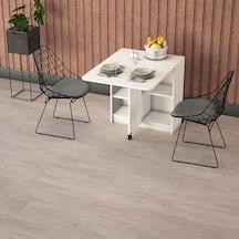 Asra Trend KM-17 %100 MDF 93x70 cm Katlanır Akıllı Mutfak Masası Tekerlekli Servis Masası Beyaz