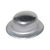 Gümüş - 330 - Renk Hologramlı Plastik Yuvarlak Melon - Edntrend - 27x24 Cm