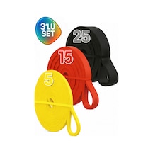Evapera 3'lü Set Fitness Pilates Cross Barfiks Spor Direnç Lastiği Kas Geliştirme Training Bandı Bant 3lü Set 5,15,25 Kg Çok Renkli