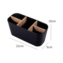 Siyah Bambu Elektrikli Diş Fırçası Tutucu Jilet Makyaj Fırçası Saklama Kutusu Diş Macunu Diş Fırçası Standı Banyo Aksesuarları Siyah