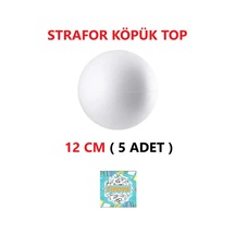 Strafor Köpük Top Küre Top Beyaz - 12 Cm - 5 Adet