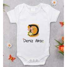 Bitmeyenkartus Bk Kids Isimli Harfli Bebek Body Zıbın - Model 1 Beyaz