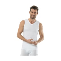 Jiber 123 Erkek Atlet Sıfır Kol V Yaka Fanila 3'Lü Paket