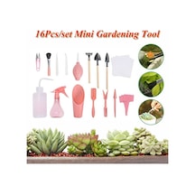 16 Parça Suculant Nakil Ekipman Seti Çiçek Bahçeciliği Mini Bahçe Malzemeleri Etli Saksı Bitkileri Pembe