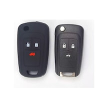 Opel Uyumlu Astra Insignia Corsa 3 Tuş Silikon Anahtar Koruma Kılıfı Siyah Renk