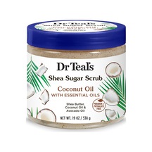 Dr Teal's Shea Sugar Scrub Coconut Oil Vücut Peeling 538 G