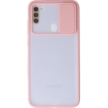 Samsung Galaxy Uyumlu A11 Kılıf Palm Buzlu Kamera Sürgülü Silikon - Pembe Bzsxx00 1