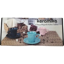 8 Parça Organik Kahve Takımı Çok Renkli