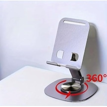 Metal Alüminyum 360 Derece Dönebilen Yk Design Masa Üstü Telefon Tutucu, Yüksekliği Ayarlanabilir, Profosyonel Kullanıma Uygun, Darbelere Dayanıklı, Tüm Telefonlara Uyumludur