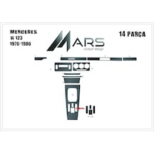 Mercedes 123 Torpido Kaplama 1976-1986 10 Parça Siyah Karbon
