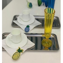 Paslanmaz Çelik Dikdörtgen Model 6 Adet Aksesuarsız Sunum Tepsisi Gümüş