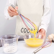 1 Adet Renkli Silikon Yapışmaz Çırpıcı Pratik Yumurta Çırpıcı Yemek Pişirmek Için 29 Cm Silikon Diğer
