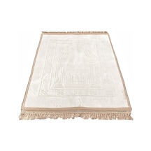 Lüks Kadife Peluş Seccade Krem 70 X 110 Cm - 750 Gr Çok Renkli
