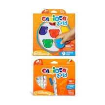 Teddy Şekilli Kirletmeyen Mum Boya Carioca Jumbo Bebek Süper Yıkanabilir Keçeli Boya