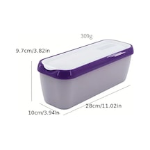 1 Adet Dikdörtgen Çift Dondurma Kapaklı Kutu Ev Yapımı Dondurma Mor