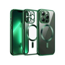 Apple Uyumlu iPhone 12 Pro Kılıf Kross Magneticsafe Kapak - Koyu Yeşil 0.2M-Çok Renkli