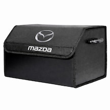 Mazda Marka Logolu Oto Bagaj Organizer Çanta Oto Bagaj Çantası 2 Bölmeli Suni Deri 48 Cm X 31 Cm X 29 Cm