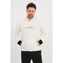 Alexandergardı Özel Unisex Baskılı Kapüşonlu Kanguru Cepli Sweatshirt Unx-0017602 Ekru