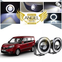 Fiat Doblo D4 Uyumlu, Universal Mercekli Led Sis Farı, 76mm Beyaz Renk
