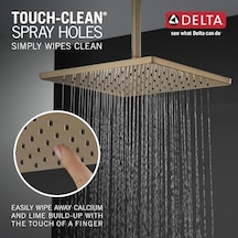 Delta 52159-cz Tek Ayarlı Metal Yağmurluk Duş Başlığı, 1,75 Gpm Su Akışı, Şampanya Bronz Açık Mavi