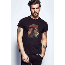 Marley Leon Raggae Metal Rock Muzik Baskılı Siyah Erkek Tshirt