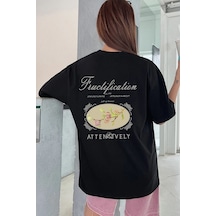 Unisex Fructification Baskılı T-shirt Siyah