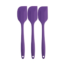 3lü Mor Silikon Spatula Seti Isıya Dayanıklı Yanmaz Yapışmaz Çizmez 27cm Silikon Mor Diğer