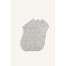 Defacto Erkek 3lü Pamuklu Patik Çorap I2941axnsgr2 Gri-gr2