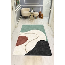 Modern Desenli Dijital Baskı Kaymaz Taban Halı H0923 Renkli