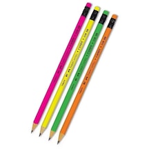 Kurşun Kalem Silgili 4 Adet Candy Hb Siyah Kurşun Kalem Silgili Kalem Neon Desenli Hb Kalem
