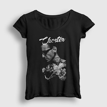Presmono Kadın Chester V2 Linkin Park T-shirt Siyah