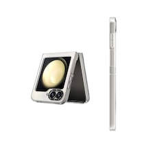 Galaxy Z Flip 6 Uyumlu Kılıf Magsafe Şarj Özellikli Youngkit Hidden Sand Serisi Kapak Beyaz Galaxy Z Flip 6 Uyumlu Kılıf Magsafe Şarj Özellikli Youngkit Hidden Sand Serisi Kapak Beyaz