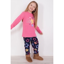 Rolypoly Star Pembe Kız Çocuk Uzun Kol Pijama Takım 5274-30551