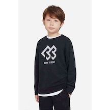 Tshirthane Born To Beat Baskılı Unisex Çocuk Siyah Sweatshirt Siyah