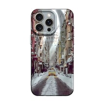 Apple iPhone Uyumlu  14 Pro Uyumlu Kılıf Crew Desenli Kapak - Galata Kulesi