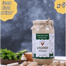 Laçoko İsme Kişiye Özel Şekersiz Saf Katkısız Fıstık Ezmesi Glutensiz Vegan Doğal Az Kavrulmuş Çiğ Yer Fıstığı Ezmesi 4 x 1 KG