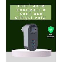 Termal Akım Korumalı 3 Usb'li Güvenli Priz Akıllı Akım Dengeleme