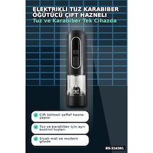 Elektrikli Tuz Ve Karabiber Öğütücü Şarjlı Çift Bölmeli Led Işıklı Mutfak Değirmeni Bx-316391 Çok Renkli