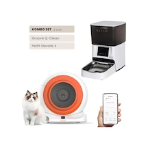Groove Q-clean Wi-fi Akıllı Otomatik Kedi Tuvaleti Turuncu + Petfit Elevate X 4l Wi-fi Akıllı Otomatik Mama Kabı Besleme Ünitesi Bundle