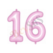 16 Rakam Folyo Balon Pembe Rengi 76 Cm