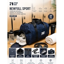 Newfull Sport Ayakkabı Bölmeli Astarlı Su Geçirmez Seyahat Ve Spor Çantası-orta Boy Lacivert